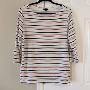 Ann Taylor Factory. Size L. Striped with 3/4 sleeves. Excellent condition!